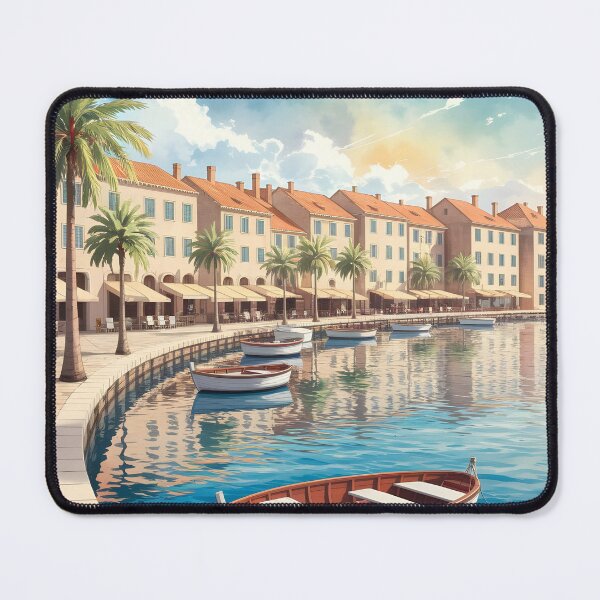 Item preview, Trogir Quayside: Summer by the Terracotta-Roofed Waterfront designed and sold by LSVart.