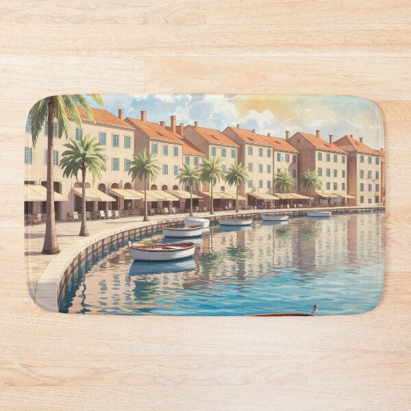 Item preview, Trogir Quayside: Summer by the Terracotta-Roofed Waterfront designed and sold by LSVart.