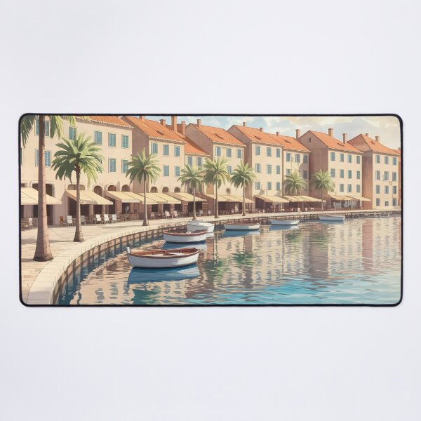 Item preview, Trogir Quayside: Summer by the Terracotta-Roofed Waterfront designed and sold by LSVart.