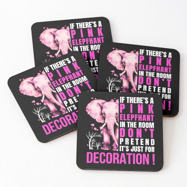 Item preview, Pink elephant in the room- statement design with humor designed and sold by LumiSoleil.