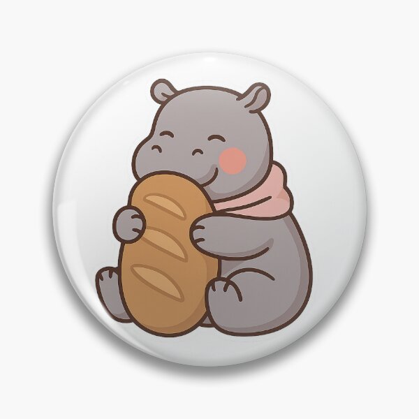 Item preview, Emotional Support Bread Hippo Sticker designed and sold by Tripconic.
