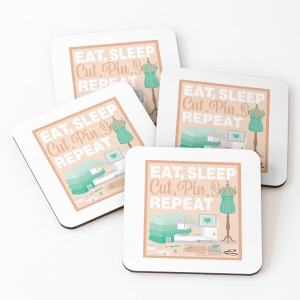 Item preview, Eat Sleep Repeat Dressmaking - Embroidery Machine - GREEN designed and sold by StellarFX.