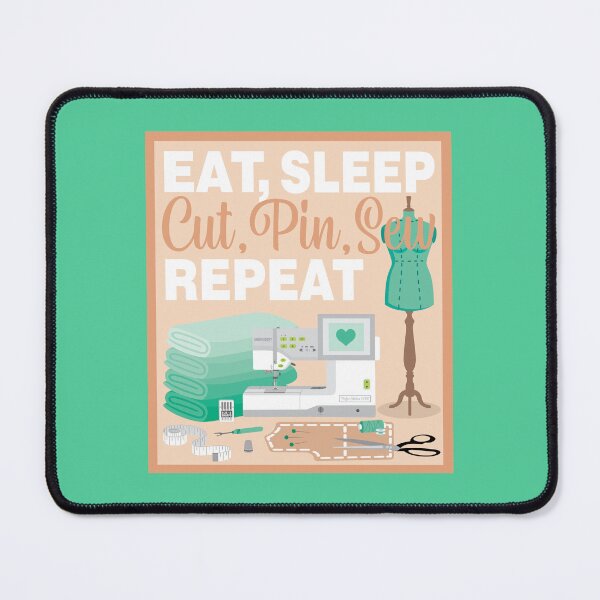 Item preview, Eat Sleep Repeat Dressmaking - Embroidery Machine - GREEN designed and sold by StellarFX.