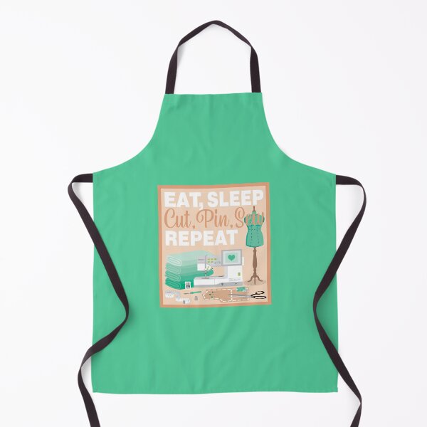 Item preview, Eat Sleep Repeat Dressmaking - Embroidery Machine - GREEN designed and sold by StellarFX.