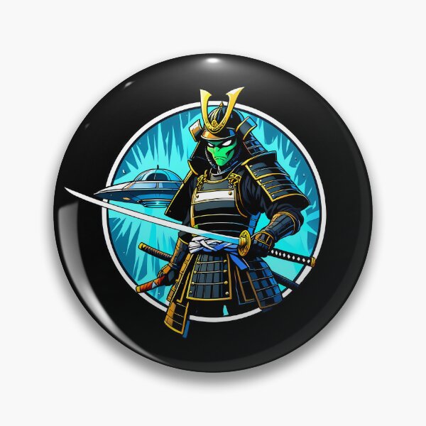 Artikelvorschau, Außerirdischer Samurai UFO entworfen und verkauft von Funny Vintage Stickers And T-Shirts.