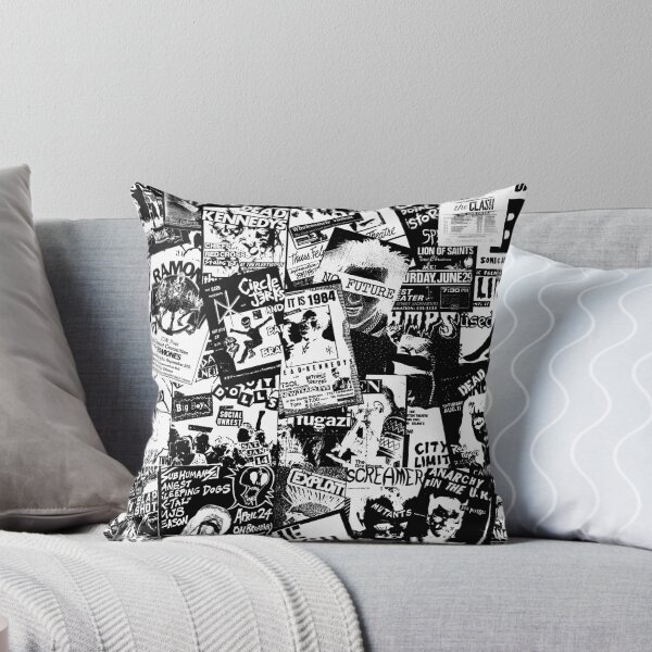 Item preview, Punk Rock Bands Flyers Collage Black and White Inverted designed and sold by Ikaroots.