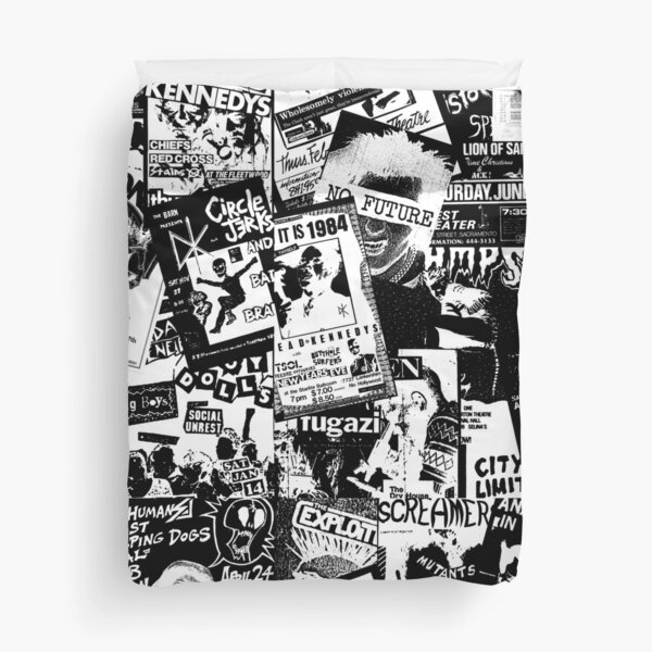 Item preview, Punk Rock Bands Flyers Collage Black and White Inverted designed and sold by Ikaroots.