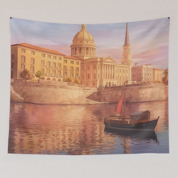 Item preview, Valletta from Grand Harbour: Golden Hour Splendor designed and sold by LSVart.