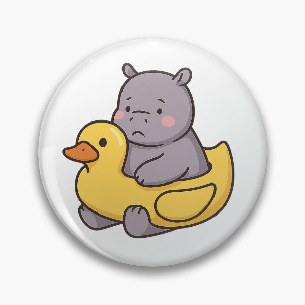 Item preview, Hippo in Duck Floaty Sticker – Summer Mood designed and sold by Tripconic.