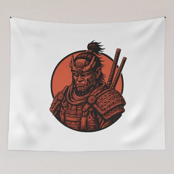 Item preview, Cybernetic Bushido Samurai T-Shirt – Futuristic Musashi-Inspired Warrior Ink Design designed and sold by InkArtHobby.