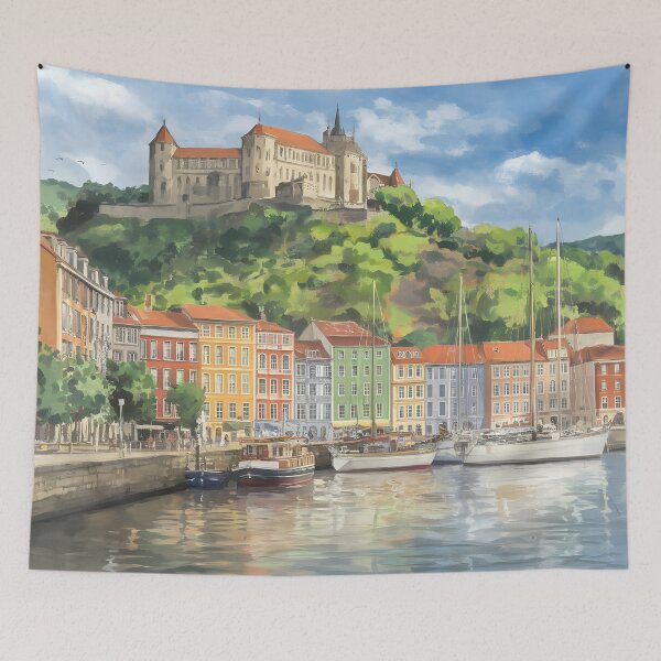 Item preview, Viana do Castelo: Riverside Vista Across the Rio Lima designed and sold by LSVart.