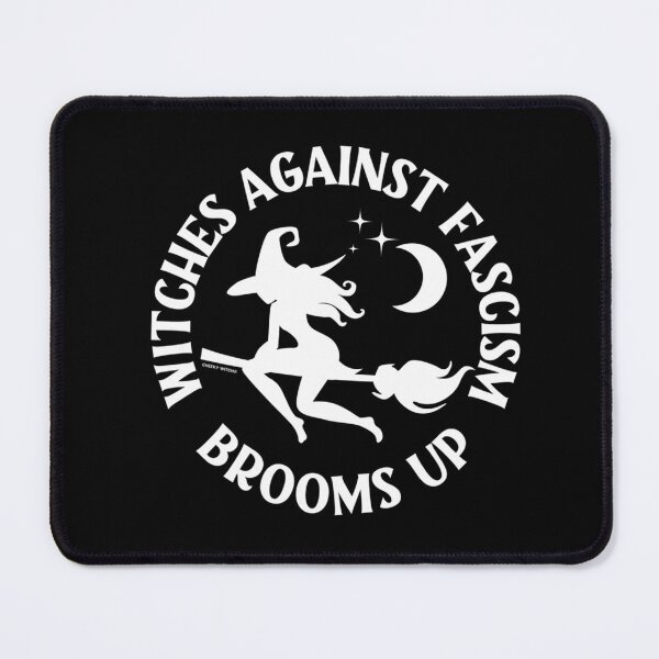 Item preview, Witches Against Fascism Brooms Up Cheeky Witch designed and sold by savrmiller.