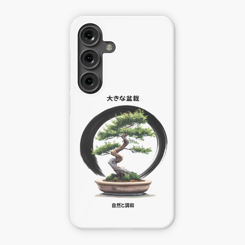 Bonsai with Zen Enso and Kanji, Ink-Quiet Focus