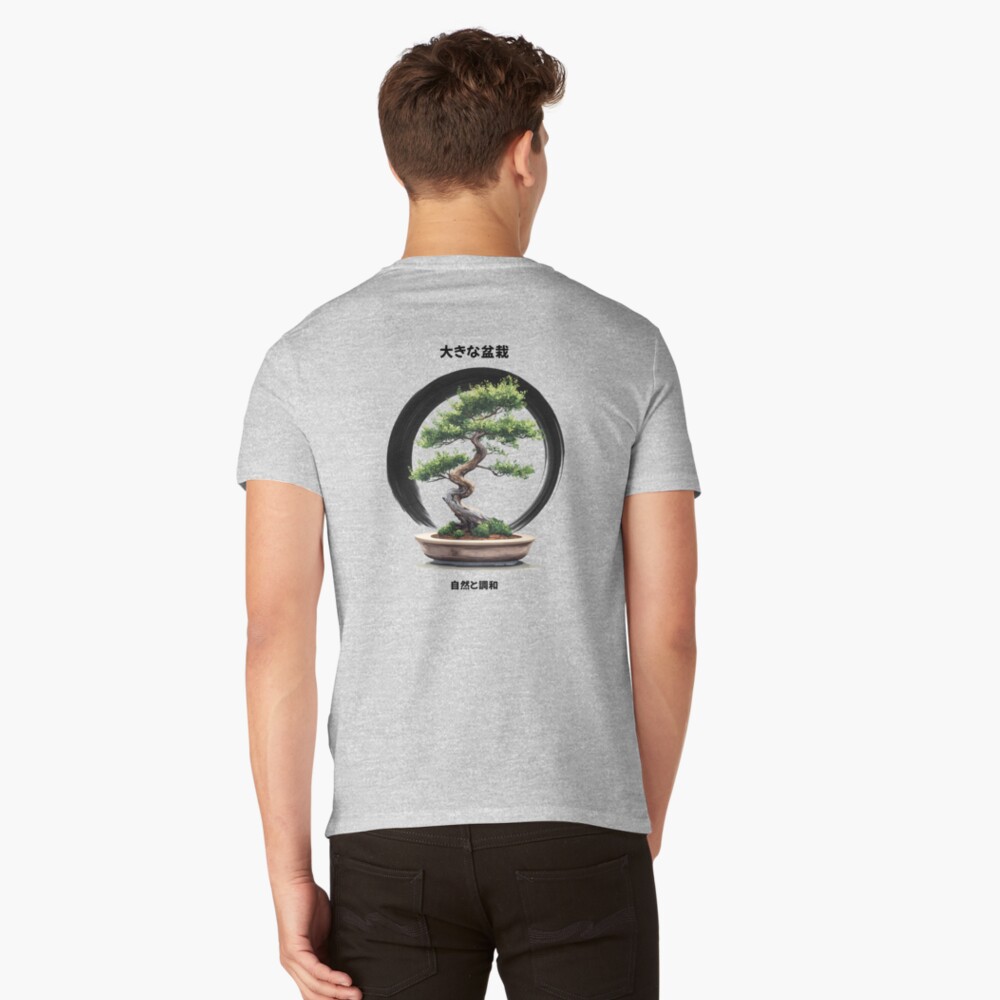 Bonsai with Zen Enso Circle V-Neck