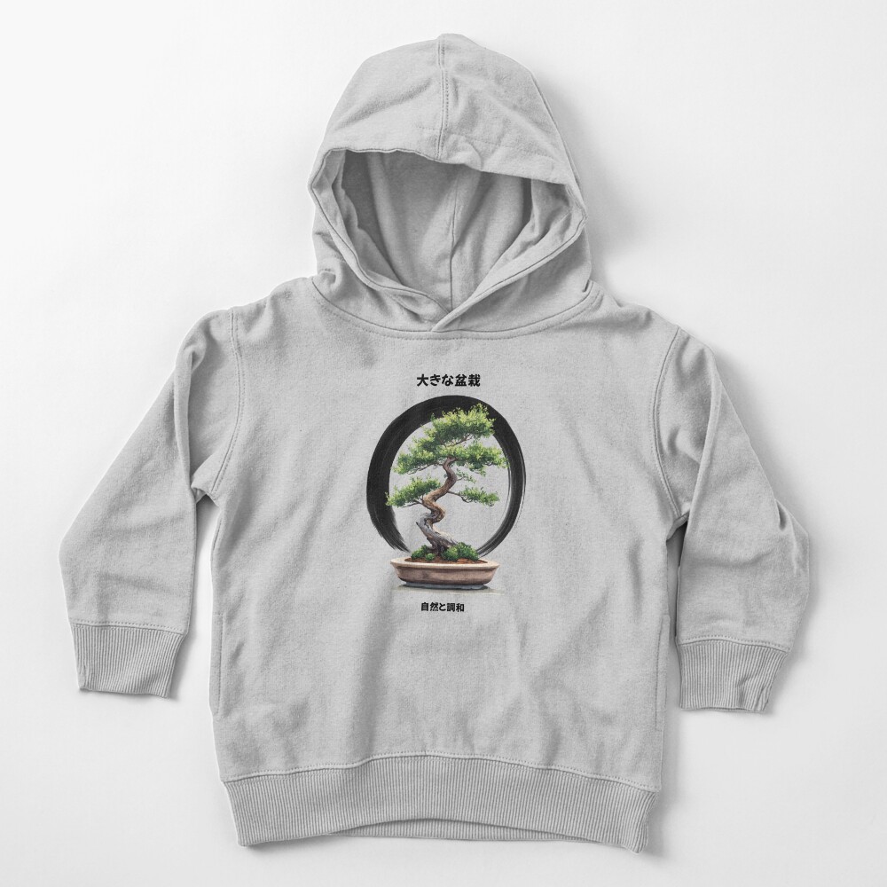 Big Bonsai with Zen Enso Circle & Kanji Art Toddler Pullover Hoodie