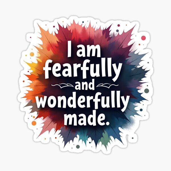 Item preview, Inspirational Bible affirmation quote  - 'Fearfully and Wonderfully Made' designed and sold by KLERIKSTORE.