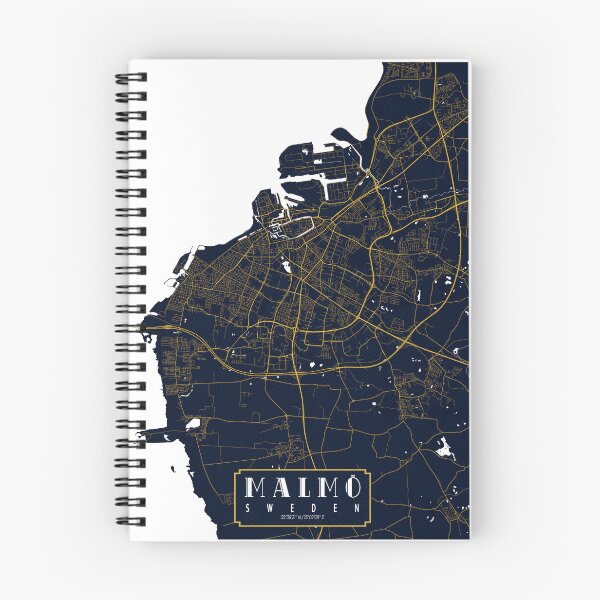 Item preview, Malmo City Map of Sweden - Gold Art Deco designed and sold by deMAP.