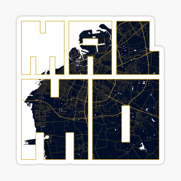 Item preview, Malmo City Map of Sweden - Gold Art Deco designed and sold by deMAP.