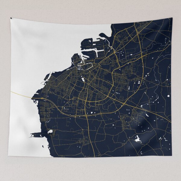 Item preview, Malmo City Map of Sweden - Gold Art Deco designed and sold by deMAP.