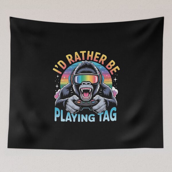 Item preview, Funny Gamer Gorilla Design – I’d Rather Be Playing Tag Retro Gaming Art designed and sold by love3617.