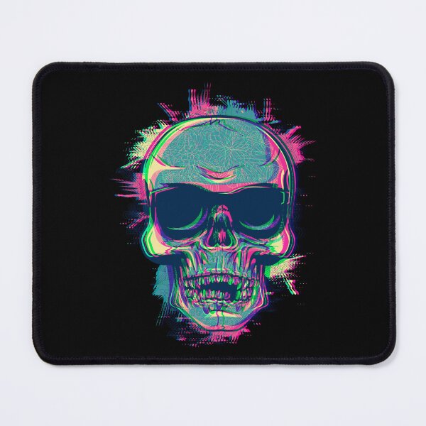 Item preview, Neon Glitchy Bloom Skull | Vaporwave Trippy Techno Rave EDM Party Skull designed and sold by Qudkin.