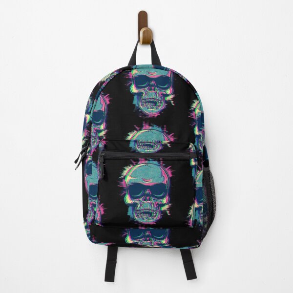 Item preview, Neon Glitchy Bloom Skull | Vaporwave Trippy Techno Rave EDM Party Skull designed and sold by Qudkin.