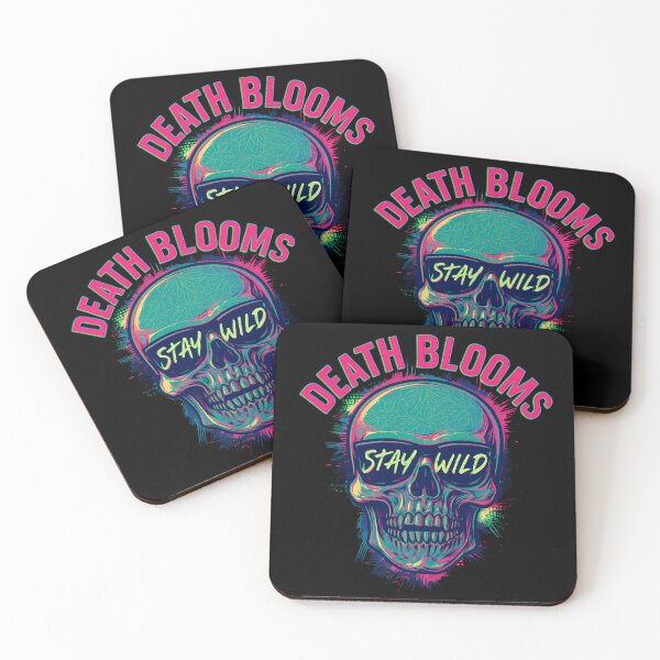 Item preview, Death Blooms – Stay Wild Neon Skull |  A nod to the floral patterns in the skull, with a grunge twist designed and sold by Qudkin.