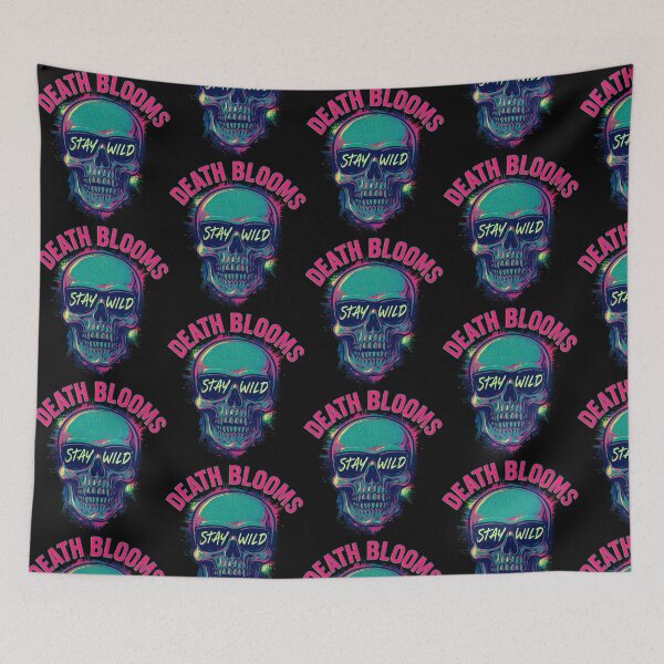 Item preview, Death Blooms – Stay Wild Neon Skull |  A nod to the floral patterns in the skull, with a grunge twist designed and sold by Qudkin.