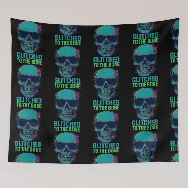 Item preview, Glitched to the Bone Skull | References the glitch art aesthetic of the image designed and sold by Qudkin.