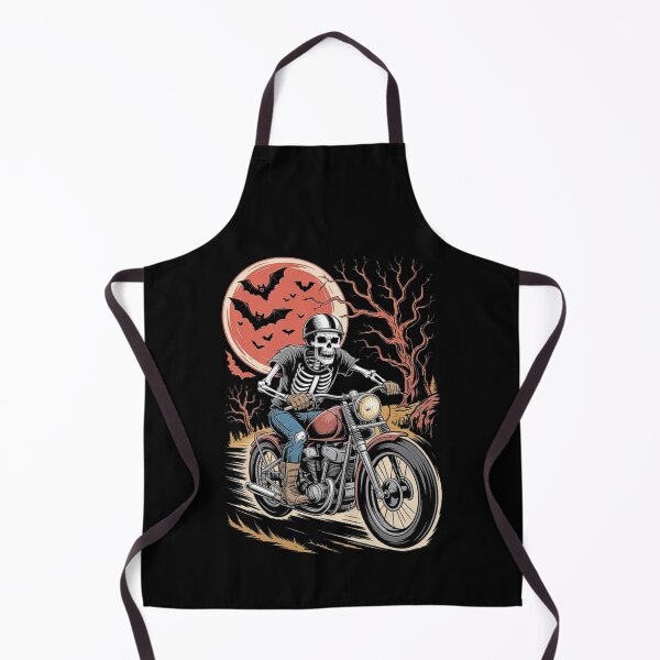 Item preview, Skeleton Biker Under Blood Moon – Vintage Halloween Motorcycle Design designed and sold by love3617.