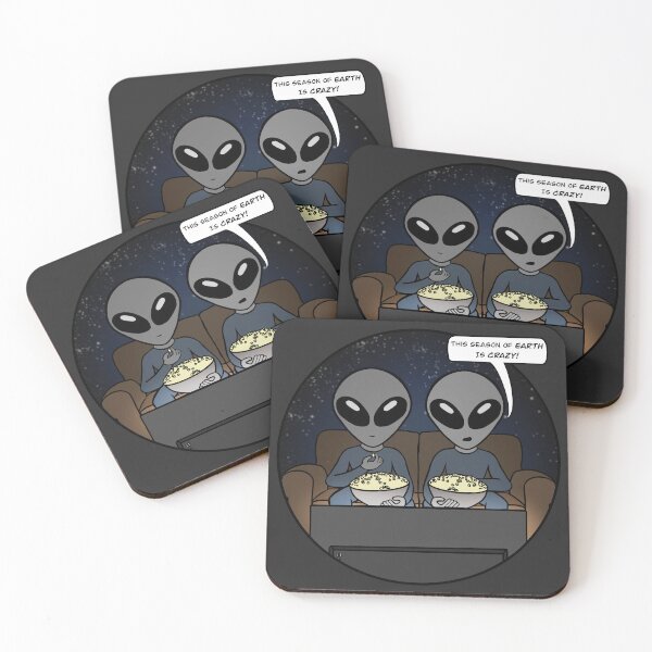 Item preview, Gray Aliens Watching Earth on TV - Version 2 designed and sold by SpaceAlienTees.