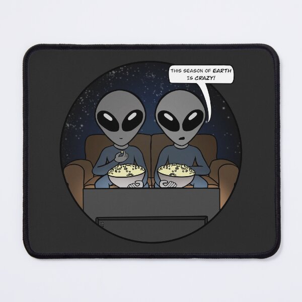 Item preview, Gray Aliens Watching Earth on TV - Version 2 designed and sold by SpaceAlienTees.