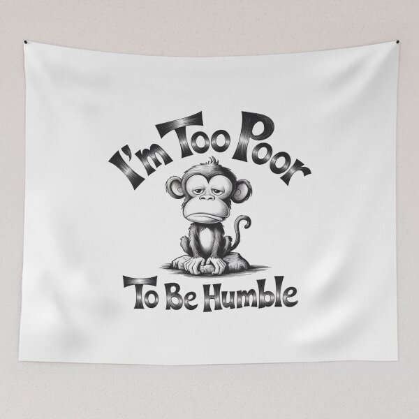 Item preview, Broke, confidence, money, monkey, funnyfits70, Humor, Funny, retro, vintage, funny quotes, animal humor, designed and sold by FunnyFits70.