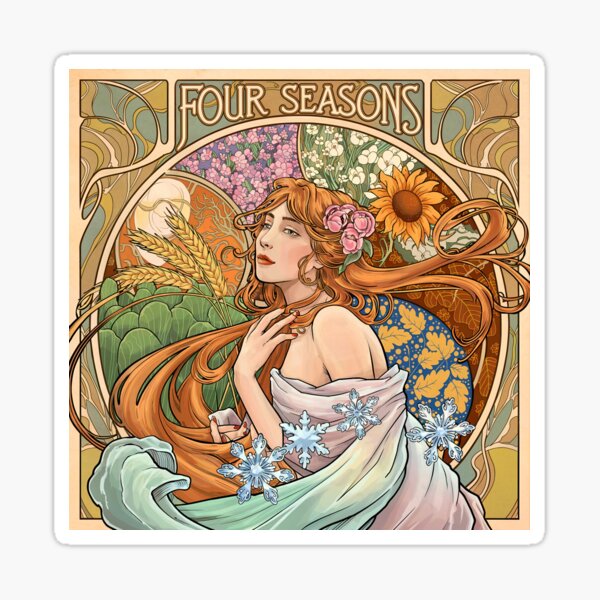 Aperçu de l'œuvre Les Quatre Saisons d'Alphonse Mucha créée et vendue par Tamas Das.