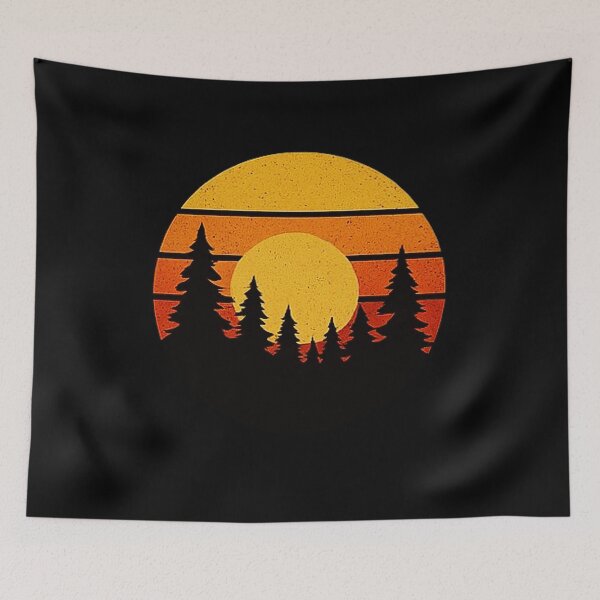 Item preview, Árboles forestales retro vintage atardecer verano designed and sold by KTGim.