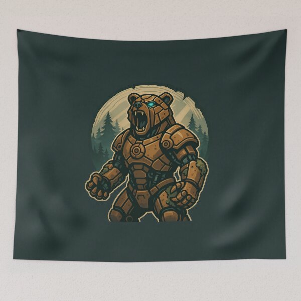 Item preview, Cyber Bear Mech in the Forest designed and sold by 良心創作.