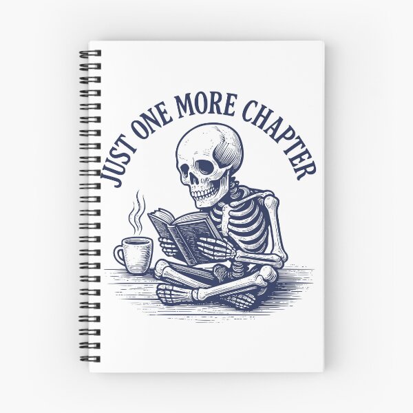 Item preview, Skeleton Devouring Another Chapter – Darkly Humorous Book Lover’s Tribute designed and sold by Romeo Fashion.