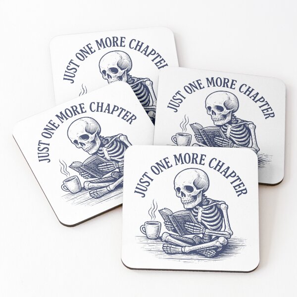 Item preview, Skeleton Devouring Another Chapter – Darkly Humorous Book Lover’s Tribute designed and sold by Romeo Fashion.