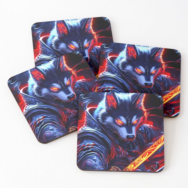 Item preview, Animal Wildlife Infernal Samurai Wolf Burning Blade Fiery Darkness designed and sold by mildaclairmo.