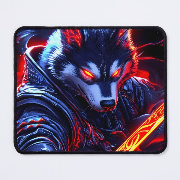 Item preview, Animal Wildlife Infernal Samurai Wolf Burning Blade Fiery Darkness designed and sold by mildaclairmo.