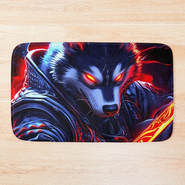 Item preview, Animal Wildlife Infernal Samurai Wolf Burning Blade Fiery Darkness designed and sold by mildaclairmo.