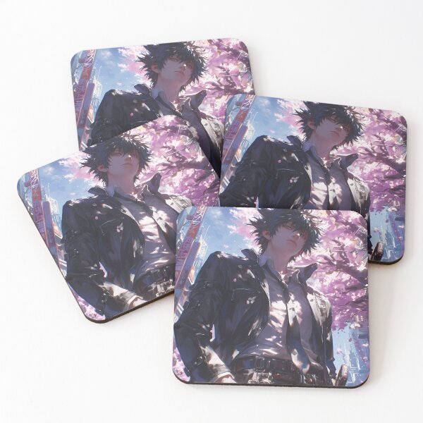Item preview, Anime Swordsman Urban Night Cherry Blossom Cool Stance Shinya Kogami designed and sold by mildaclairmo.