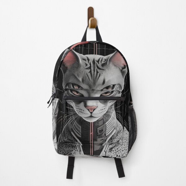 Item preview, Cybernetic Abyssinian Cat Portrait High-Tech Collar Steely Gaze designed and sold by juniorcastros.