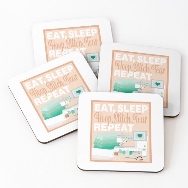 Item preview, Eat Sleep Repeat Embroidery - Embroidery Machine - GREEN designed and sold by StellarFX.