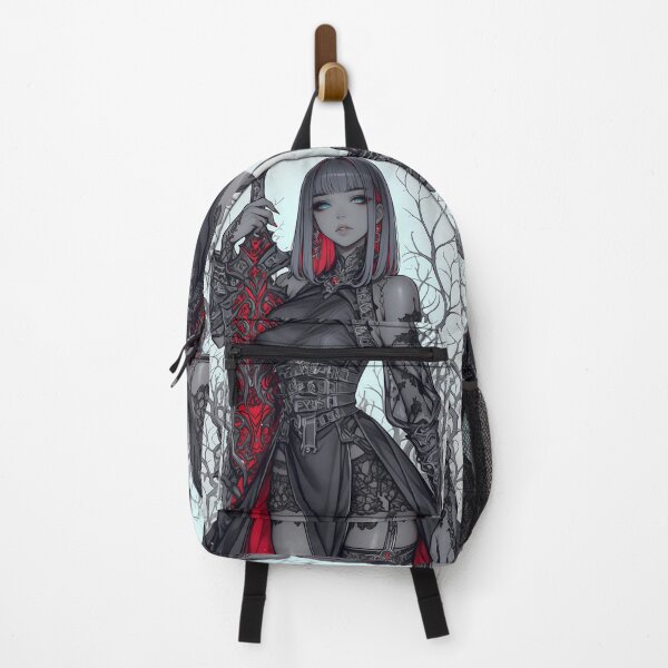 Item preview, Sweet Anime Girls Dark Gothic Warrior Girl Holding Ornate Red Blade Barren Forest designed and sold by bolleykoldl.