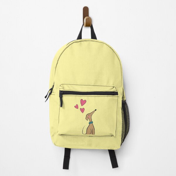 Item preview, Drawing of a greyhound in love with yellow background designed and sold by Martapp.