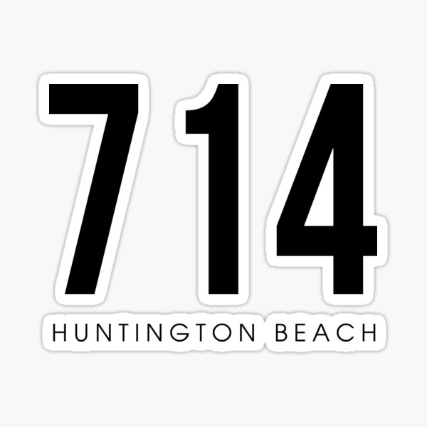 Pegatina Huntington Beach Ca 714 Código De área De Diseño De Cartocreative Redbubble 1925