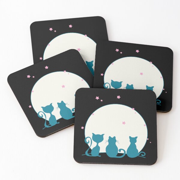 Item preview, Trio of cats looking at the moon designed and sold by Martapp.