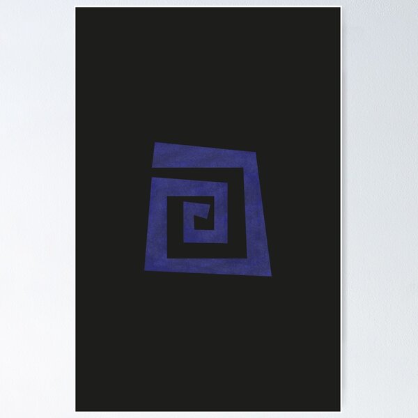 Item preview, Blue spiral-shaped abstract geometric figure of worn texture designed and sold by Martapp.