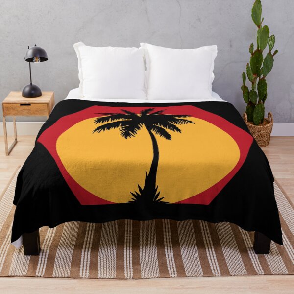 Item preview, Sunset inside a red hexagon with the silhouette of a palm tree designed and sold by Martapp.